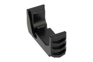 Tyrant Designs Glock G43 Extended Mag Release is hardcoat anodized black